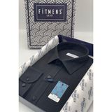 Fitmens Regular Fit Uzun Kol Keten Cepsiz Hediye Kutulu Erkek Gömlek G2238 - Siyah - XL