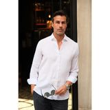 Fitmens Slim Fit Uzun Kol %100 Keten Nefes Alabilen Kumaştan Hediye Kutulu Erkek Gömlek FS-004170 - Beyaz - 2XL