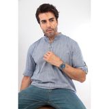 Fitmens Slim Fit Uzun Kol Hakim Yaka Yarım Patlı Erkek Gömlek Indigo