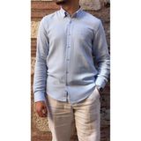 Fitmens Slim Fit Uzun Kol Müslin Pamuk Rahat Nefes Alabilen Kumaştan Yaka Düğmeli Hediye Kutulu Erkek Gömlek FS-004202 - Açık Mavi - Acık Mavi