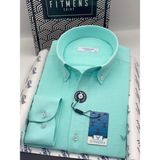 Fitmens Slim Fit Uzun Kol Müslin Pamuk Rahat Nefes Alabilen Kumaştan Yaka Düğmeli Hediye Kutulu Erkek Gömlek FS-004202 - Mint - 3XL