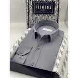 Fitmens Slim Fit Uzun Kol Ömür Boyu Yakandayım Nakışlı Hediye Kutulu Erkek Gömlek FS-001376 - Lacivert Beyaz - Lacivert - Beyaz