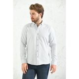 Fitmens Slim Fit Uzun Kol Oxford Hediye Kutulu Kolay Ütülenebilir Erkek Gömlek - Gri - 2XL