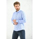 Fitmens Slim Fit Uzun Kol Oxford Hediye Kutulu Kolay Ütülenebilir Erkek Gömlek - Mavi - 2XL