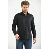 Fitmens Slim Fit Uzun Kol Oxford Hediye Kutulu Kolay Ütülenebilir Erkek Gömlek - Siyah - 2XL