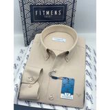 Fitmens Slim Fit Uzun Kol Pamuklu Hediye Kutulu Kolay Ütülenebilir Erkek Gömlek FS-002225 - Bej