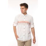 Fitmens Slim Fit Uzun Kol Panolu Keten Hediye Kutulu Kolay Ütülenebilir Erkek Gömlek(A.34) - Bej - XL