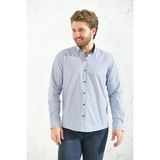 Fitmens Slim Fit Uzun Kol Pöti Kareli Yaka Düğmeli Hediye Kutulu Erkek Gömlek - Gri - XL
