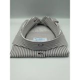 Fitmens Slim Fit Uzun Kol Premium Çizgili Yaka Düğmeli Hediye Kutulu Erkek Gömlek FS-004440 - Kahverengi