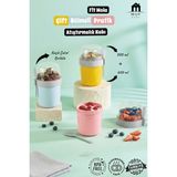 Fitmola Çift Bölmeli Çatallı Yoğurt ve Müsli Kabı (300+600 Ml) Atıştırmalık Diyet Beslenme Kutusu