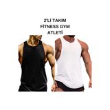 Fitness Atlet Gym Fitness Tank Top Sporcu Atleti Spor Atlet Sporcu Atlet Fitness SİYAH & BEYAZ 2'Lİ SİYAHBEYAZFİTNESS