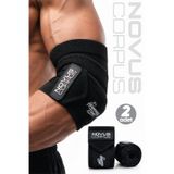 Fitness Dirsek Sargısı Sakatlık Önleyici Destekleyici Spor Dirseklik Elbow Wraps Crossfit Bandajı - 2 Adet - Siyah Desen