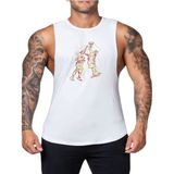 Fitness Gym Tank Top Sporcu Atleti (Basket) - Beyaz