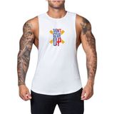 Fitness Gym Tank Top Sporcu Atleti - Beyaz - XL