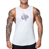 Fitness Gym Tank Top Vücut Geliştirme Sporcu Antrenman Atleti - XL - Beyaz
