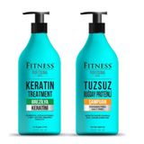 Fitness Professional 1000 ml Saç Düzleştirici Keratin Bakımı ve Tuzsuz Şampuan Seti