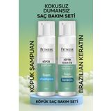 Fitness Professional Brezilya Fönü Köpük Keratin Bakımı Seti 250 ml Kalıcı Onarıcı Saç Düzleştirici + Köpük Şampuan