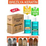 Fitness Professional Kalıcı Saç Düzleştirici Botox Brezilya Fönü Keratin Bakımı & Tuzsuz Şampuan Evde Kullanım Seti