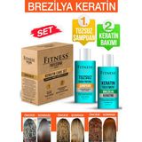 Fitness Professional Keratin Saç Düzleştirme ve Tuzsuz Şampuan Seti 2×100 ml – Uzun Süre Kalıcı Pürüzsüzlük
