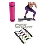 Fitness Set Step Tahtası + Pilates Direnç Bandı + 10 Mm Kalın Spor Matı Seti – Evde Spor İçin İdeal