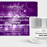 Fitoderman Kolajen Hyaluronic acid Glutatyon Quercetin Qoenzim Q10 Vitamin (E, B3 ve B5, C) Yoğun Nemlendirci Yüz Kompleks Gece Kremi