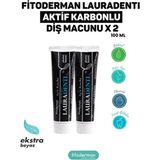fitoderman Lauradenti Ekstra Beyazlatıcı Aktif Karbonlu Diş Macunu 100 ml x 2 Adet Türkiye Menşeli