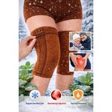 FitOnly Kısa Yün Ortopedik Dizlik – Romatizma ve Diz Ağrısı Için Termal Diz Isıtıcı, Motorcu ve Kışlık Kullanıma Uygun (1 Çift / 2 Adet) - XL - Kahverengi