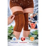 Fitonly Yün Termal Medikal Dizlik 27 Cm Soğuk Hava Ve Eklem Hassasiyetine Karşı Kısa Boy Diz Isıtıcı 1çift / 2 Adet Kahverengi