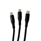 Fitplus 3İn1 Usb To Type-C / Lightning / Micro 1.2M Örgü Şarj Kablosu
