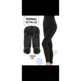 FitQueen İçi Pelüşlü Kışlık Esnek Tayt Seamless Model Siyah Renk