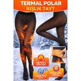 FitQueen Termal Polar Kışlık Tayt – İçi Peluş Astarlı, Soğuğa Karşı Üstün Isı Koruması Sağlayan, Günlük ve Ev Kullanımına Uygun Kadın Taytı - L - XL - Bej