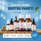 Fıtrina Çocuk Temel Destek Paketi | D3 Kids + Ferrotrin Kids + Kavitrin Kids + Minatrin Kids + Lugol İyot Çözeltisi + Udi Hindi Yağı | 6’lı Kombin Set (Sempatik Paket 5) - Aromasız
