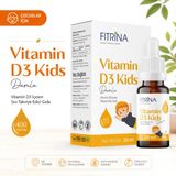 Fıtrina D Vitamini D3 Çocuklar İçin Cam Şişe Sıvı Damla Takviye Edici Gıda 20 mL