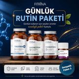 Fıtrina Günlük Rutin Paketi | Tirotrin Plus 90 Kapsül + Magnezyum 60 Kapsül + Ferrotrin 60 Kapsül + Vitamin B12/B9 30 Çiğneme Tableti | 4’lü Kombin Set (Sempatik Paket 3) - Aromasız