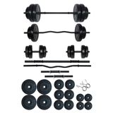 Fitset 88 kg Z Barlı Halter Seti Ve Dambıl Seti Ağırlık Fitness Seti