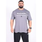 Fitsize - Aggressive Towards Erkek Dar Kesim Sporcu Tişört - Fitness & Antrenman Giyim - %100 Pamuklu Kumaş - 3XL - Gri