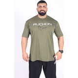 Fitsize - Designed In Usa Erkek Dar Kesim Sporcu Tişört - Fitness & Antrenman Giyim - %100 Pamuklu Kumaş - 2XL - Yeşil