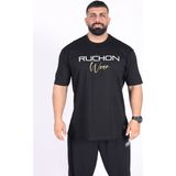 Fitsize - Designed In Usa Erkek Dar Kesim Sporcu Tişört - Fitness & Antrenman Giyim - %100 Pamuklu Kumaş - Siyah
