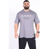 Fitsize - My Limits Erkek Dar Kesim Sporcu Tişört - Fitness & Antrenman Giyim - %100 Pamuklu Kumaş - XL - Gri