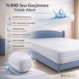 Fitted Full Kenar Su Sıvı Geçirmez Yatak Koruyucu Alez – 100X200 / 120X200 / 160X200 / 180X200 cm - 160 x 200 cm - Beyaz