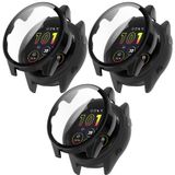 FitTurn Garmin Forerunner 265/265S Saat Ekran Koruyucu Kılıf TPU İnce Kılıf Kapak [Kaplama Metal Renkli Çerçeve] [3D Tam Kaplama] Kabuk Koruyucu (Forerunner 265s, Siyah*3) ile uyumludur