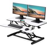Fitueyes Fıtueyes Yüksekliği Ayarlanabilir Çalışma Masası Başlığı Bilgisayar Masası, 92 x 40 Cm, Klavye, Iki Monitör Için Uygun SD309101WB - Beyaz