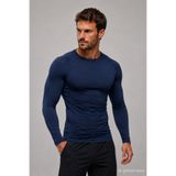 FitVult Baskısız Siyah Compression Likralı Vücuda Yapışan Body İçlik Tişört Uzun Kollu Gym Fitness