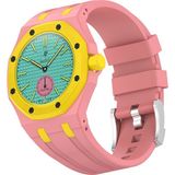 Five-E Ap-Swatch Royal Pop 3 Uyumlu Silikon Kordon - Pembe
