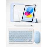 Five-E Apple iPad 10. Nesil 10.9 Inc Foldex Yatay ve Dikey Standlı Türkçe Klavye Mouse Kalem ve Kılıf Seti A2696 A2757 - Açık Mavi
