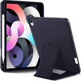Five-E Apple iPad 8. Nesil 10.2 (2020) Yatay ve Dikey Standlı Kalem Şarjına Uygun Güçlü Mıknatıslı V-Stand Kapak A2270 A2428 - Lacivert