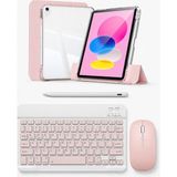 Five-E Apple iPad A16 11 Inc (2025) Foldex Yatay ve Dikey Standlı Türkçe Klavye Mouse Kalem ve Kılıf Seti A3354 A3355 - A16 11 Inc 2025 - Pembe