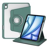 Five-E Apple iPad Air 11 Inç 6. Nesil (2024) Yatay ve Dikey Dönebilen Standlı Kalem Şarjına Uygun Darbe Dayanıklı Thermix Kılıf A2902 A2903 - iPad Air 6 11 Inc - Haki