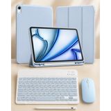 Five-E Apple iPad Air 11 M2-M3 Slatepro Yatay Standlı Türkçe Klavye Mouse Kalem ve Kılıf Seti A2902 A3266 - Açık Mavi