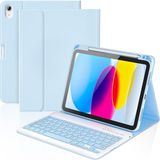 Five-E Apple iPad Air 11 M2 Türkçe Karakterli Bluetooth Özellikli Kalemlikli Klavyeli Detachable Kılıf - Mavi